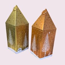 Marks And Spencer Christmas Light Up Lantern Biscuit Tin X2 Christmas Display 