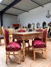 Dining Set in Red Gold French
