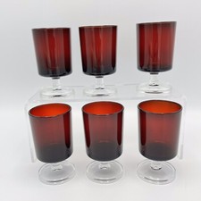 Luminarc France Ruby Red Liqueur Sherry Aperitif Glass Small X 6 Vintage