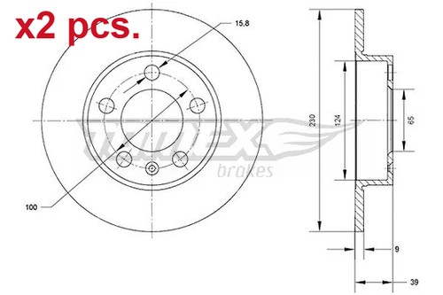Pcs rear brake disc rotos - pcs,