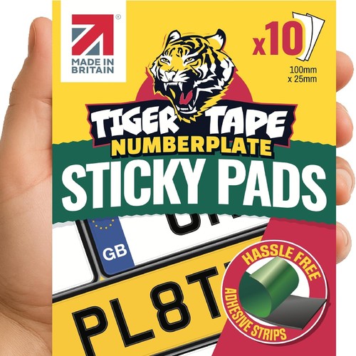 Tiger tape number plate - number, sticky