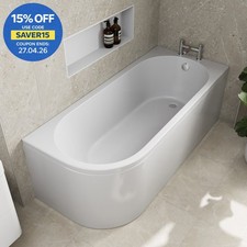 J Shaped Shower Bath Right