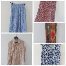 Bundle X8 Womens 3 Skirts 5 Blouses Resell Patterend Colourful Boho High Street