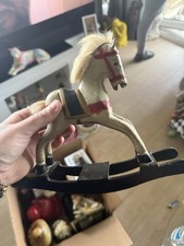 Old vintage rocking horse - old,