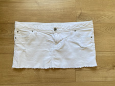 Micro Mini Denim Skirt Size 16 House of Denim White Skirt Pockets