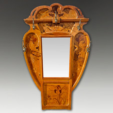 IMPORTANT Art Nouveau NANCY ECOLE EMILE GALLE Magnificent Hall Mirror Circa 1900