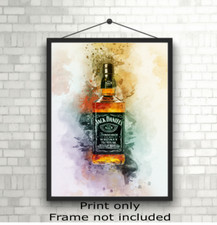 Jack Daniel's Whisky Bottle Wall Art Poster Print Picture Gift A5 A4 A3