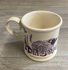 The English Tableware Company Mini/Small Cream & Purple Hedgehog Print Mug Cup
