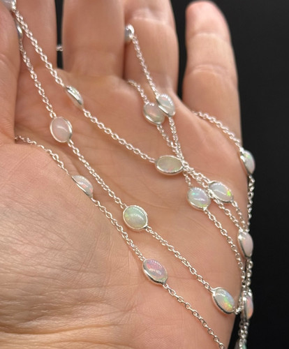Vintage silver long necklace - silver,