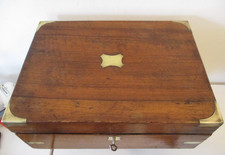 Antique Early 19th century Brass Bound Mahogany Writing Slope needs TLC