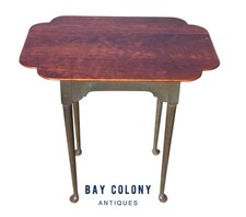 Vintage Queen Anne Style Eldred Wheeler Cherry Side Table With Scalloped Top