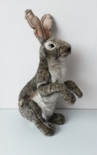 Hansa Jack Rabbit Hare Plush Realistic Large 15" Sitting Soft Toy Lifelike 