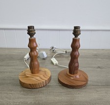 Pair of Rustic Wooden Turned