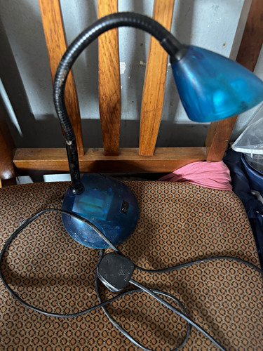 Blue metal led desk - blue,