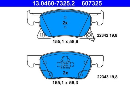 Disc brake pad set ate - set, fits