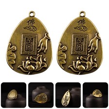 2 Pcs Engraved Keychain Pendant DIY Pendant Charms Keychain Hanging Ornaments