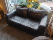 Leather 2 perosn sofa bed settee uk delivery som toile static caravan campervan