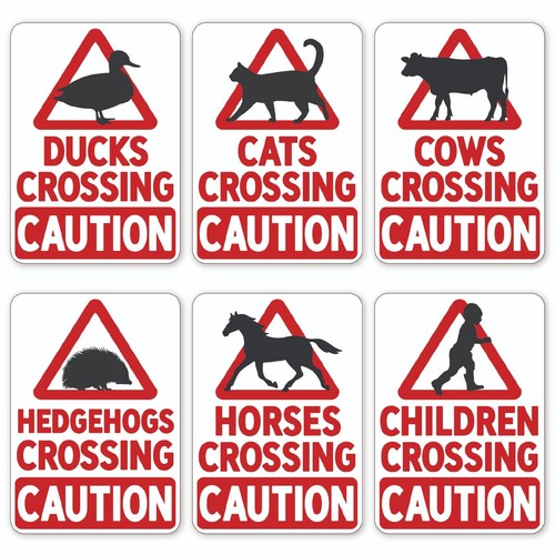 Crossing road warning - crossing,