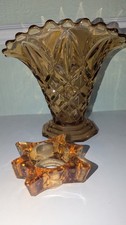 Art Deco Amber Pressed Glass