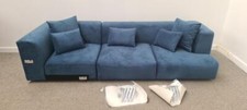 SWOON KALLAS RHF Sofa & Corner Unit in Petrol Blue Easy Velvet NEW (S007-8)