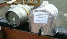 INSULATED CASK COVER, cooler, real ale, lager, beer, kegs, outside home bar pub 