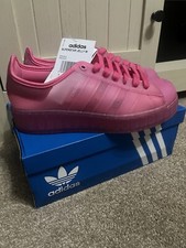 adidas ORIGINALS WOMEN'S SUPERSTAR JELLY TRAINERS SHOES SNEAKERS PINK Size 6