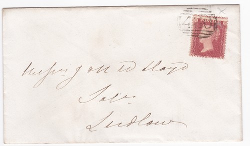 1860 penny red stamp - qv,