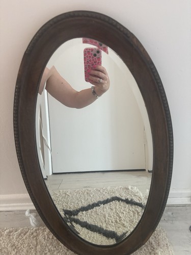 Vintage oval oak frame - oval,