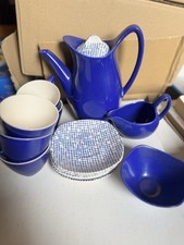Midwinter Stylecraft Staffordshire Fashion Shape Blue Tea/coffee Set Retro 1960s