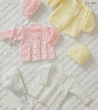 495 PREMATURE & BABY GIRLS COATS & HATS 12 TO 18" VINTAGE KNITTING PATTERN COPY