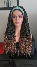 long Faux Locs Headband Wig Boho Goddess Loc Distressed Curly Faux Dread Locs