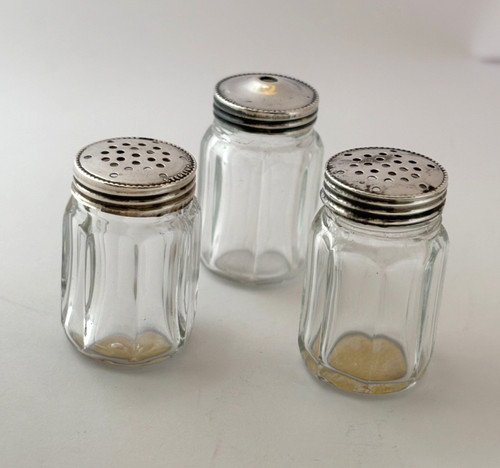 Set vintage glass sterling - 3,