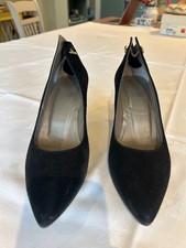 Ladies Franchetti Bond, Black suede court shoes, size 37.5 