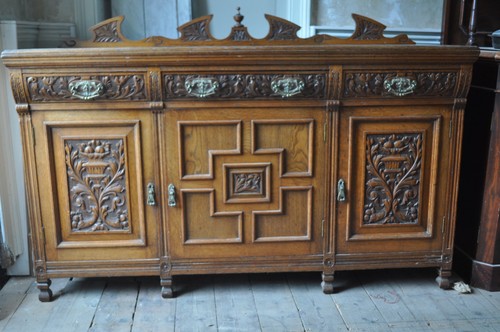 Antique sideboard beech - sideboard, or