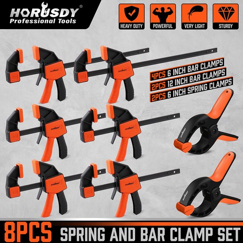 8pc bar clamps - 12", 6"