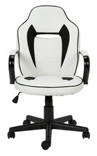 Used Argos Home Mid Back Gaming Chair - White & Black - E53