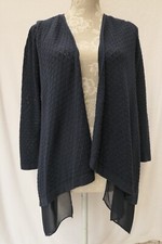 Monsoon Ladies Blue Short Waterfall Cardigan, with Sheer Inner, Size 10