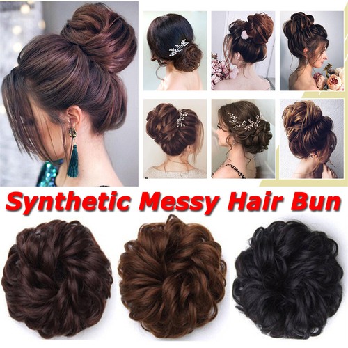 Curly messy hair bun - messy,