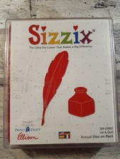 Sizzix Originals Vintage Ink Pot & Feather Quill ~ Craft Die Cutter ~ Rare Die