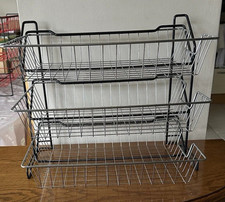 Vintage Wire Filing Tray and Rack - Black & Chrom