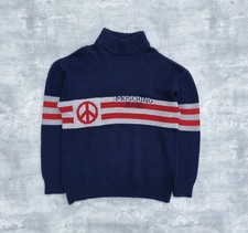 Vintage 90s Moschino Jeans Spellout Pullover Chunky Knit Sweater