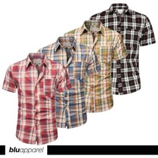 Men short sleeve checked - sleeve,