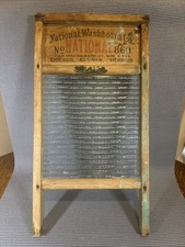Antique Glass National Washboard No 860 |Glass Ribbed | 24 In X 12 In X 2 1/2 In