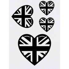 4 x 'Union Jack Heart'