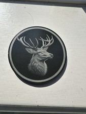 BLACK SLATE ENGRAVED STAG