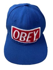 Vintage OBEY Patch 80s CAP punk Skateboard Blue With red - Sick!!!!