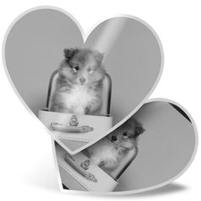 2 x Heart Stickers 15 cm - BW