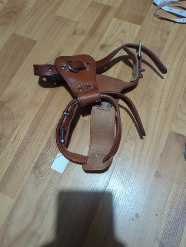Leather dog harness medium - leather,