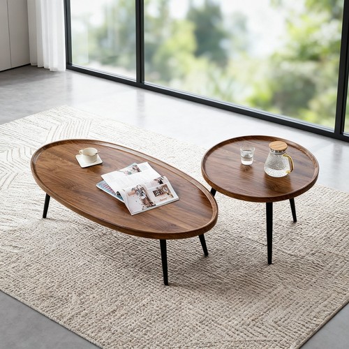 Walnut nesting coffee table - walnut,