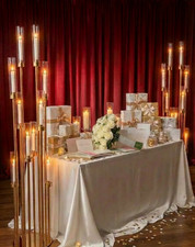 2 x 146cm Floor Standing Gold